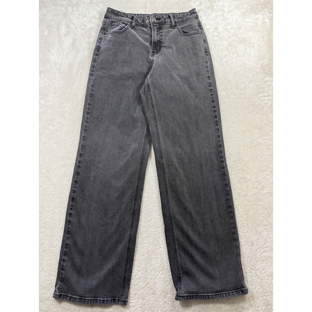 Akira Womens Wide Leg High Rise Gray Denim Jeans Size 1 Meas: 27x31